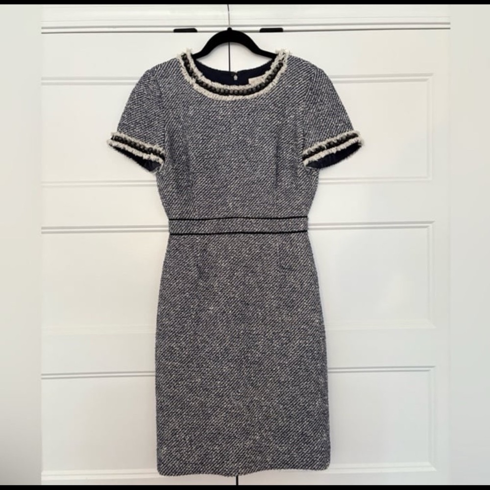Tory Burch Tweed Rosemary Fitted Dress Size 8